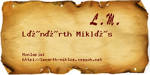 Lénárth Miklós névjegykártya