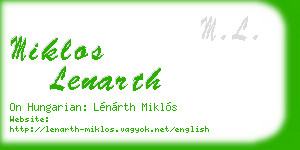 miklos lenarth business card