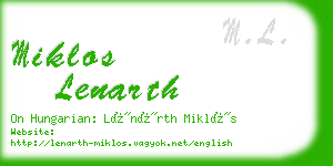 miklos lenarth business card